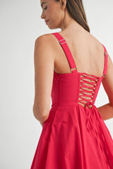 CALINDA BUSTIER BODICE MINI DRESS