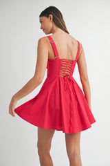 CALINDA BUSTIER BODICE MINI DRESS