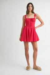 CALINDA BUSTIER BODICE MINI DRESS
