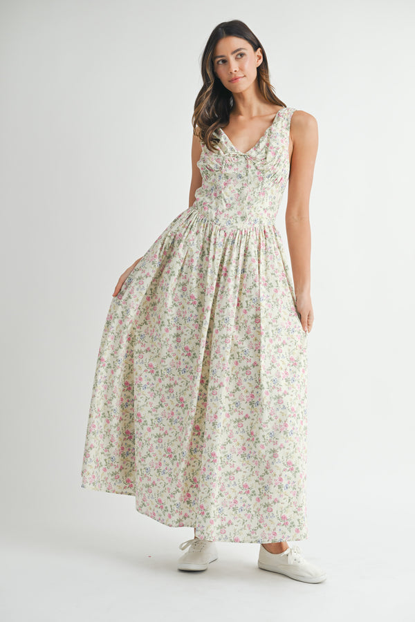 JAZLYN BUSTIER BODY MIDI DRESS