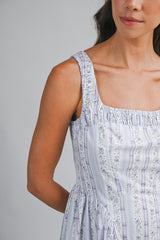 KRISTEN WALL PAPER FLORAL PRINTED MIDI DRESS