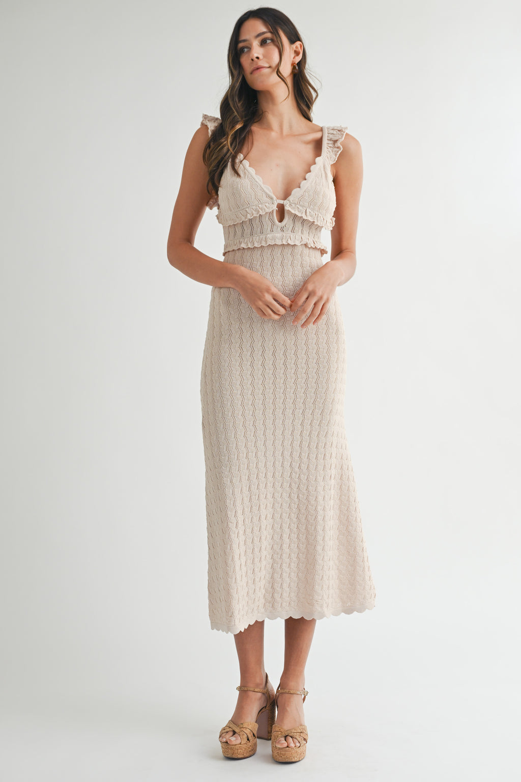 crochet knit midi dress AMY – Mable Clothing _tab_dappled-ocean-about-this-print size 2/4 Velvet Black Evening Dress Size:15 1/2 x 36