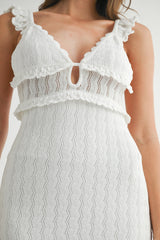 AMY CROCHET KNIT MIDI DRESS