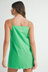 IYLA SCALLOP STRAP SHOULDER MINI DRESS