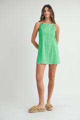 IYLA SCALLOP STRAP SHOULDER MINI DRESS