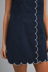 IYLA SCALLOP STRAP SHOULDER MINI DRESS