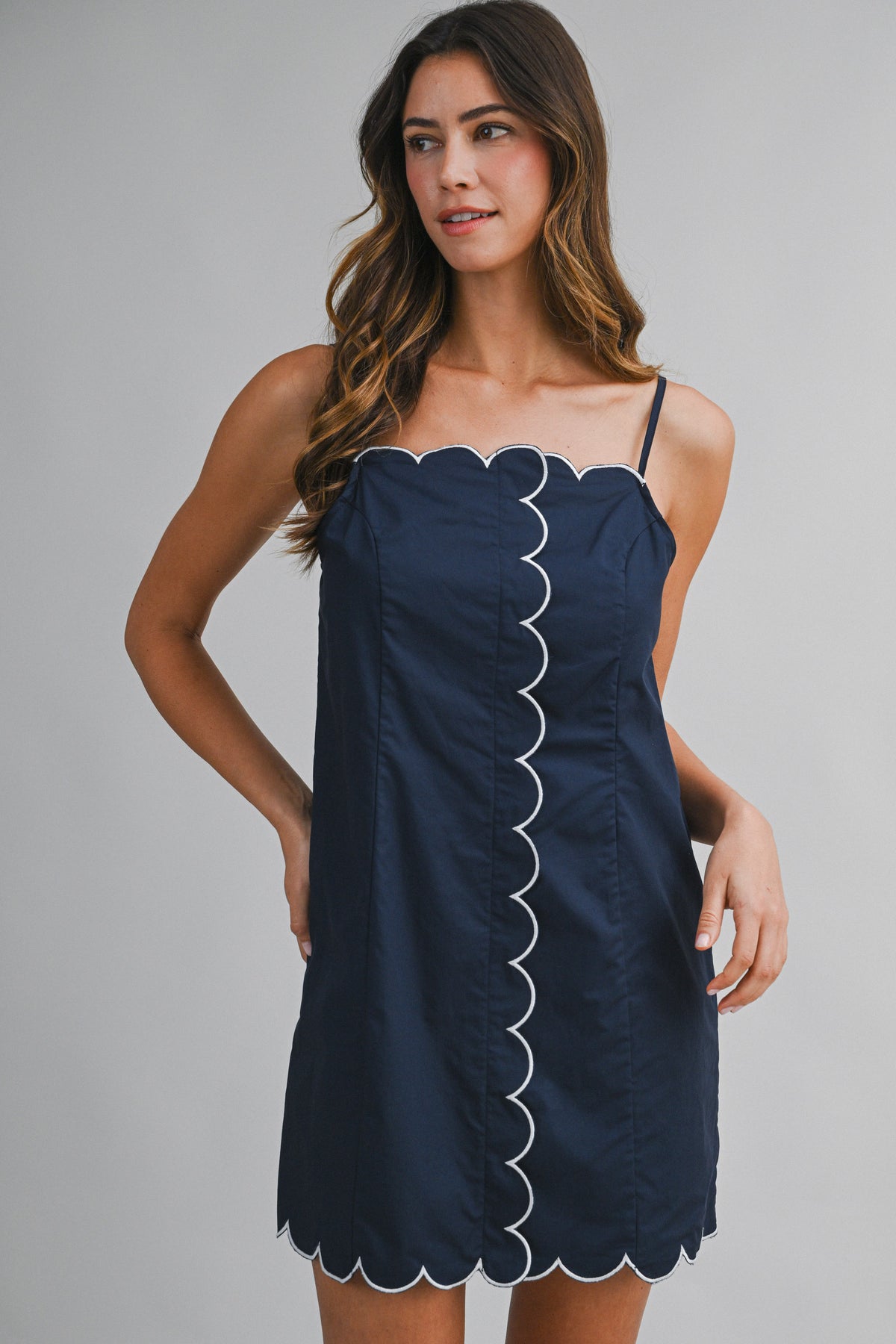 anthropologie blue heart dress Light Blue Denim Mini Collared Bib Dress | Purple Door
