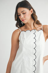 IYLA SCALLOP STRAP SHOULDER MINI DRESS