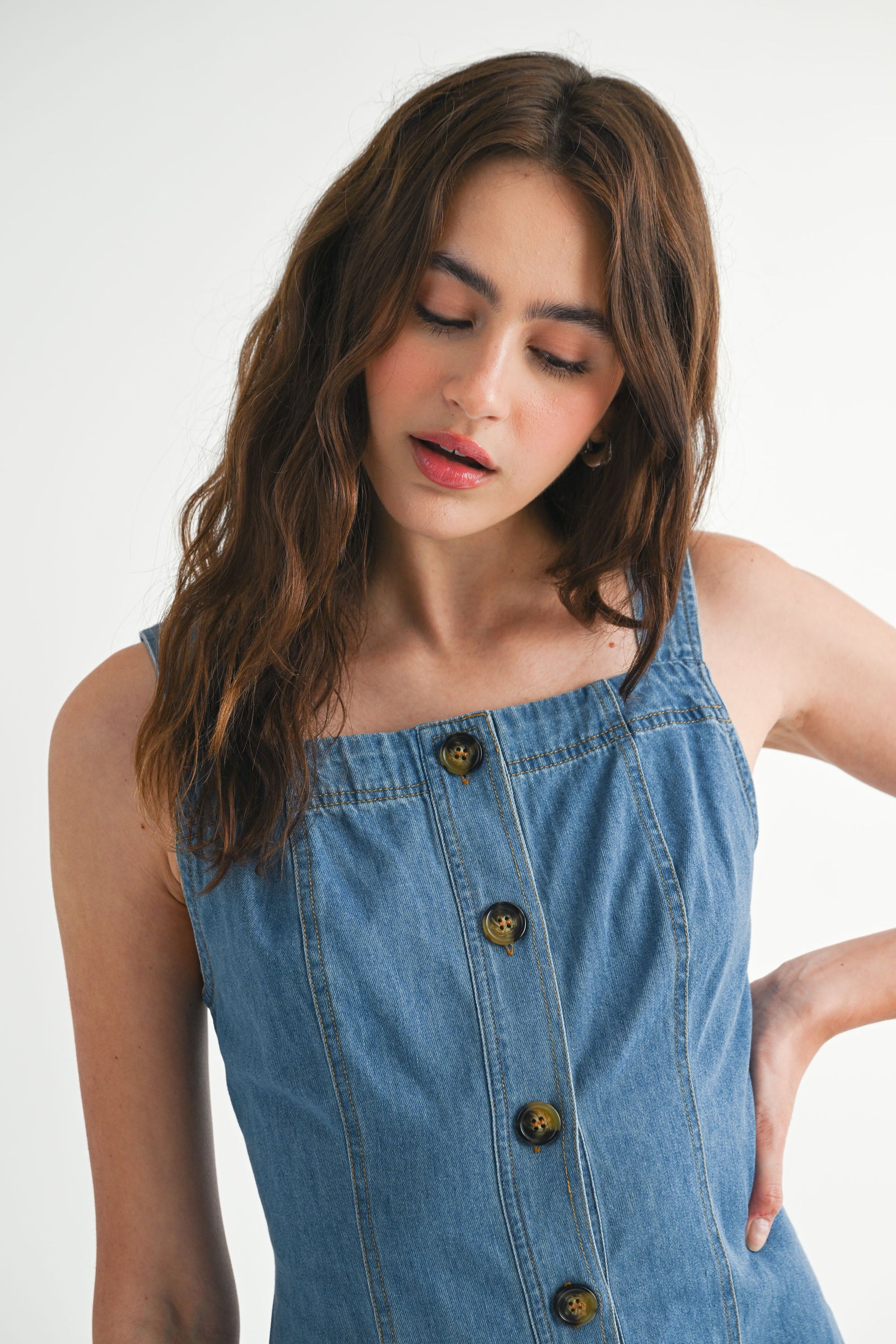 MICHAELA DENIM MINI DRESS  Mable Clothing