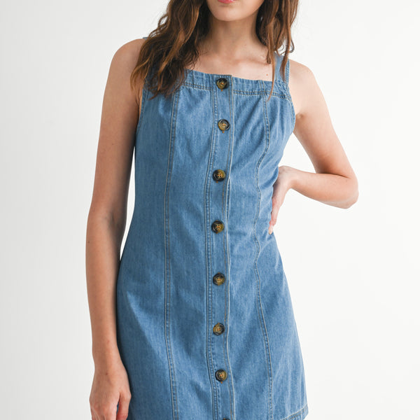 MICHAELA DENIM MINI DRESS – Mable Clothing