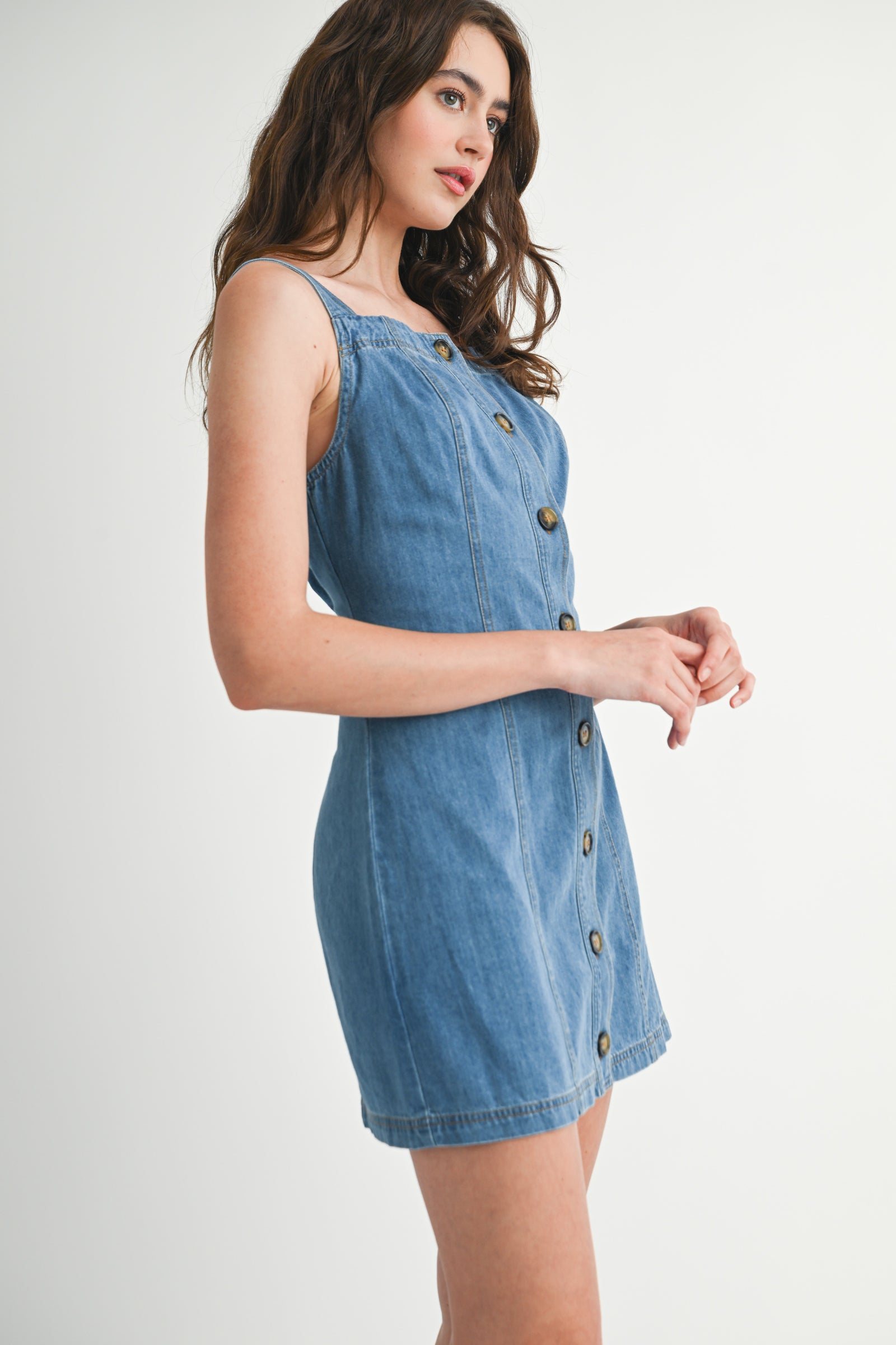 MICHAELA DENIM MINI DRESS – Mable Clothing