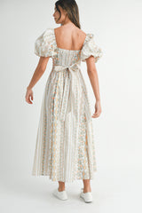 EISLEY WALL PAPER FLORAL PRINTED MIDI DRESS