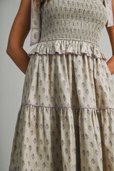 ALICE FLORAL PRINTED TIERED MIDI DRESS