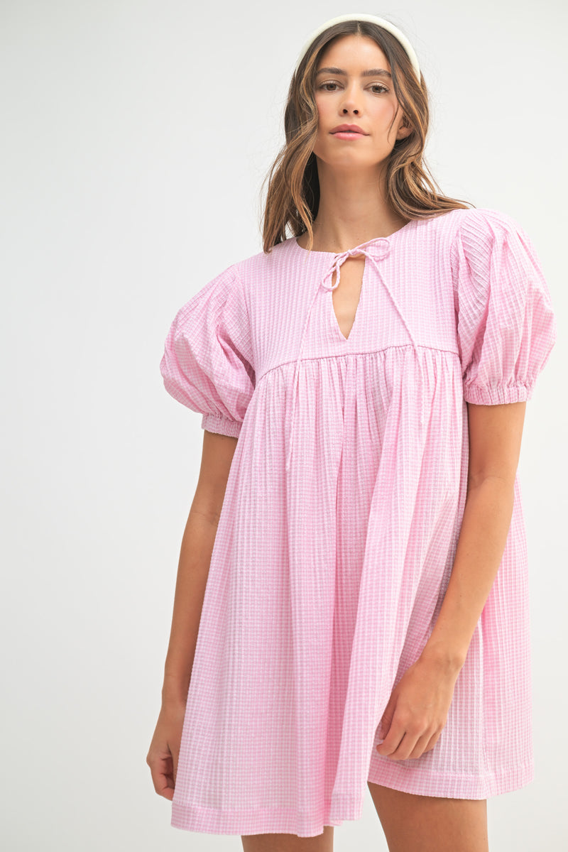 STALLION GINGHAM PLAID BABYDOLL MINI DRESS – Mable Clothing STALLION GINGHAM PLAID BABYDOLL MINI DRESS – Mable Clothing