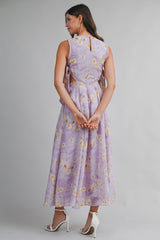 WESLEY FLORAL PRINTED SIDE CUT OUT MIDI DRESS