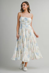 ALY PATCH WORK PRINTED MIDI DRESS