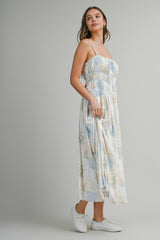 ALY PATCH WORK PRINTED MIDI DRESS