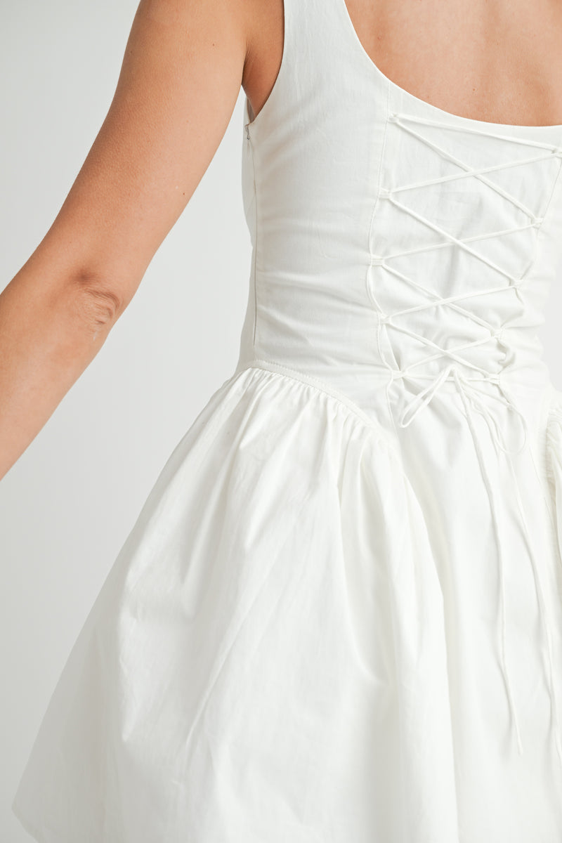 PATRI CORSET MINI DRESS WITH LACE UP DETAIL