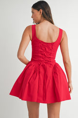 PATRI CORSET MINI DRESS WITH LACE UP DETAIL
