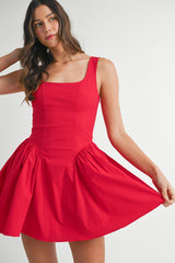 PATRI CORSET MINI DRESS WITH LACE UP DETAIL