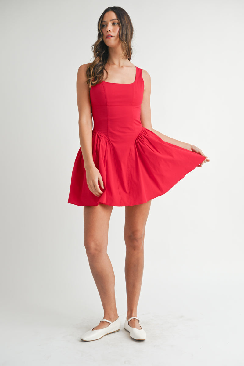 PATRI CORSET MINI DRESS WITH LACE UP DETAIL
