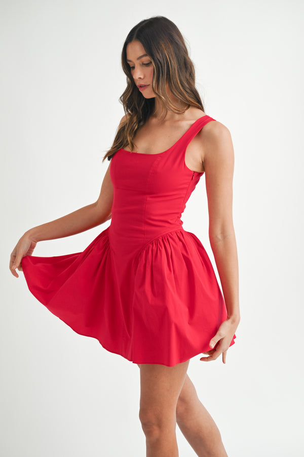 PATRI CORSET MINI DRESS WITH LACE UP DETAIL
