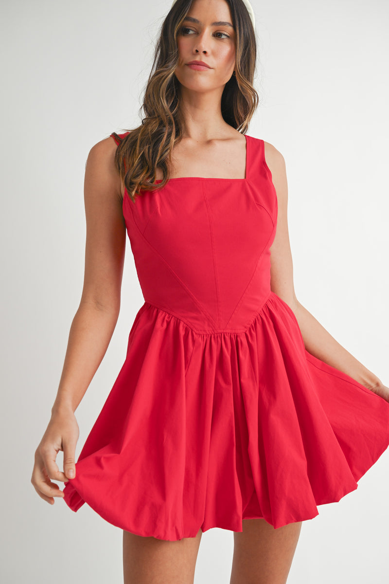 PALYN POPLIN BUBBLE MINI DRESS