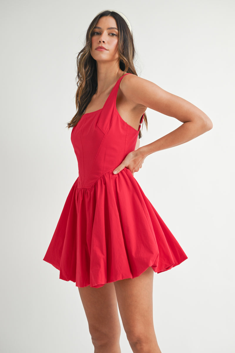 PALYN POPLIN BUBBLE MINI DRESS