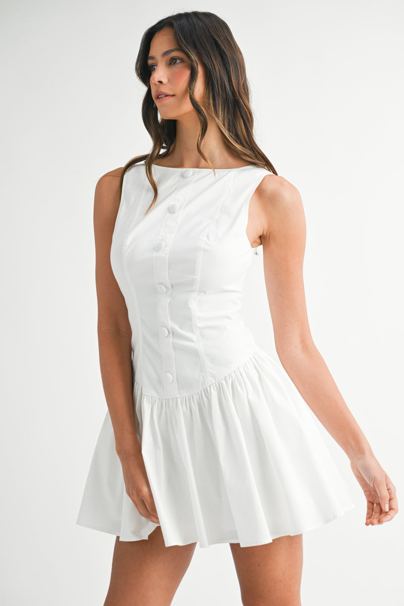 LAILA POPLIN LOW WAIST MINI DRESS