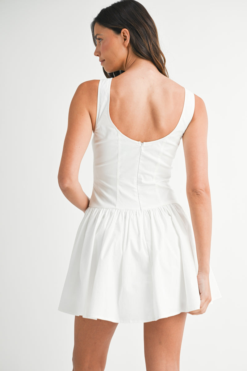 LAILA POPLIN LOW WAIST MINI DRESS
