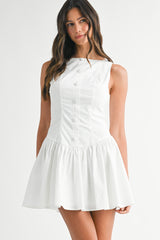 LAILA POPLIN LOW WAIST MINI DRESS