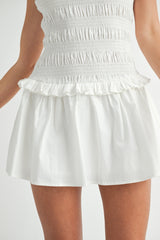 CHRISTINA SMOCKED LOW WAIST MINI DRESS