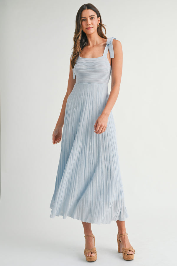 DALEYZA SHOULDER TIE SWEATER DRESS