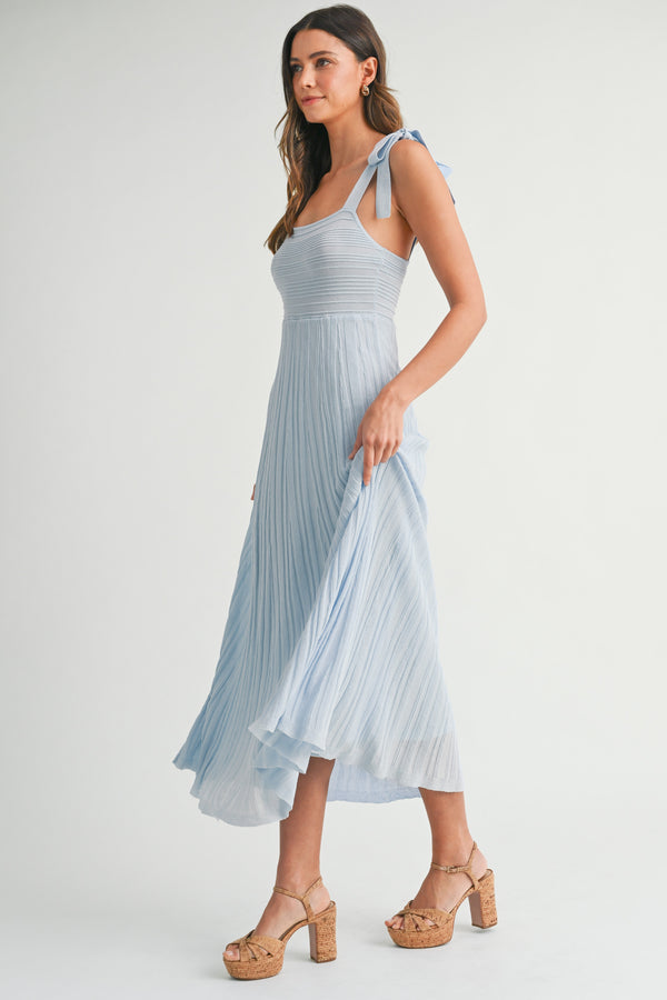 DALEYZA SHOULDER TIE SWEATER DRESS