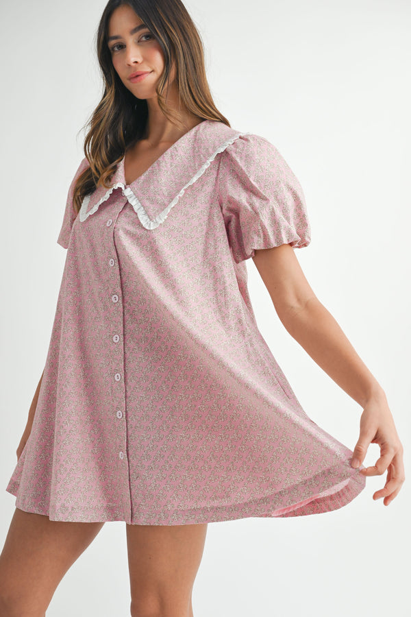 NIAMH PETER PAN COLLARED MINI DRESS
