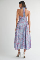 LACEY FLORAL PRINTED BUSTIER MIDI DRESS