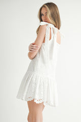 VICTORIA EYELET LACE MINI DRESS