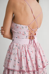 ARI FLORAL PRINTED SLEEVELESS MAXI DRESS WITH RUFFLES