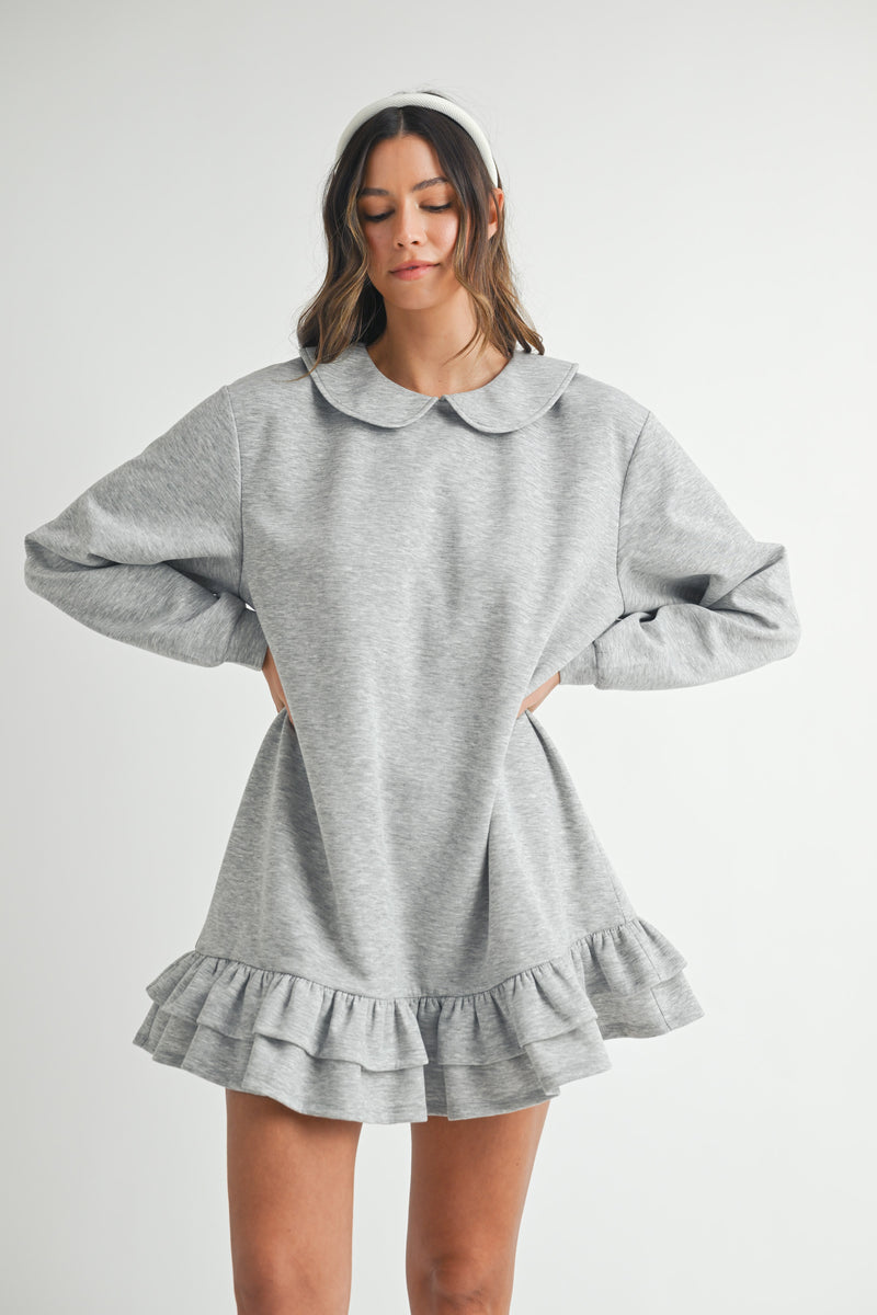 ELSINORE FRILL KNIT MINI DRESS