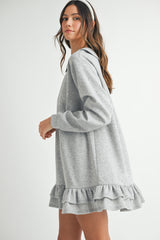 ELSINORE FRILL KNIT MINI DRESS