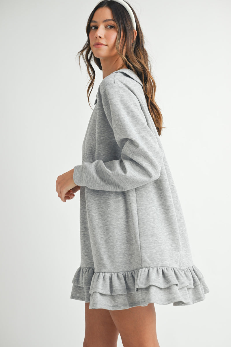 ELSINORE FRILL KNIT MINI DRESS