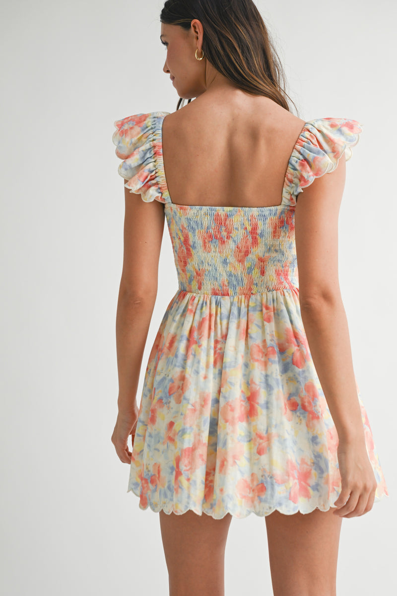 ESMERALDA SMOCKED MINI DRESS