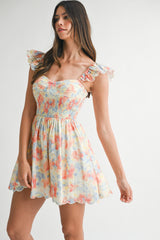 ESMERALDA SMOCKED MINI DRESS