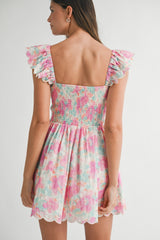 ESMERALDA SMOCKED MINI DRESS
