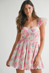 ESMERALDA SMOCKED MINI DRESS