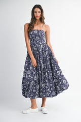 ESMEE FLORAL PRINTED TUBE MIDI DRESS