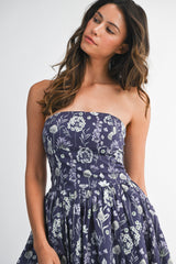ESMEE FLORAL PRINTED TUBE MIDI DRESS