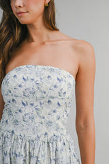 KATIE FLORAL PRINTED TUBE MIDI DRESS