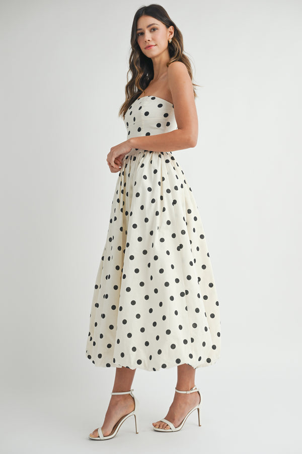FREYJA POLKA DOT MIDI DRESS
