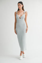 RAVINA POINTELLE KNIT MIDI DRESS
